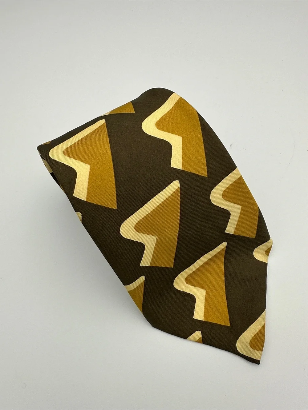 Loewe Natural Silk 70’s-80’s Vintage Tie Geometric Pattern